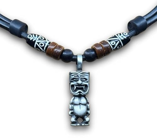 HANA LIMA Tiki Halskette Tikikette Surferkette Neuseeland Lederkette Surferhalskette