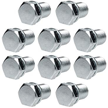 ECD Germany 10 x ÖAS-95954 10 Stück Ölablassschraube Ablassschraube Verschlussschraube Schraube M14x1,5 29,5 mm aus Stahl mit Dichtring für Ölwanne