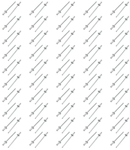 sourcing map 100Stk.Aluminum/Stahl Offen Typ Blind Nieten 6mm x 2,4mm