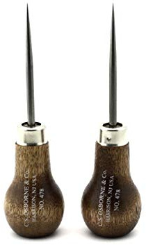 C.S. Osborne Scratch Awl #478 (3-7/8 Long) Leather Tools Made in USA Set of 2