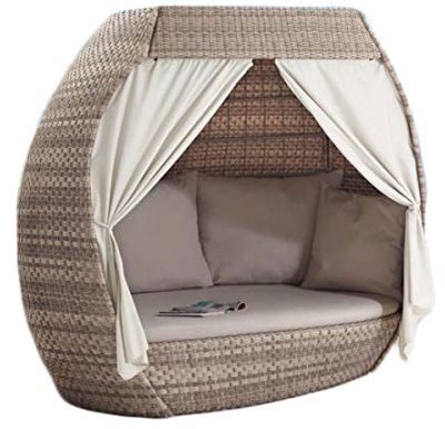 Strandkorbwerk Liegeinsel Cadiz Lounge White Pepper Duo 24 Sonneninsel Insel Lounge Gartenlounge