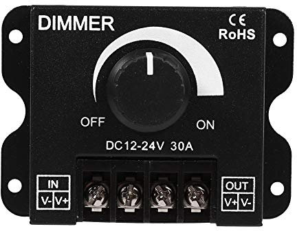 MAGT Interruttore Dimmer LED, 12V-24V 30A Interruttore Dimmer Regolatore Dimmer LED Regolatore di Luminosità a Striscia Regolabile Driver Alimentatore Controller per Luci a LED o Strisce LED