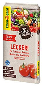 Floragard Vegane Bio-Erde (Lecker) für Tomaten,Gemüse,Beeren und Hochbeete 20 L
