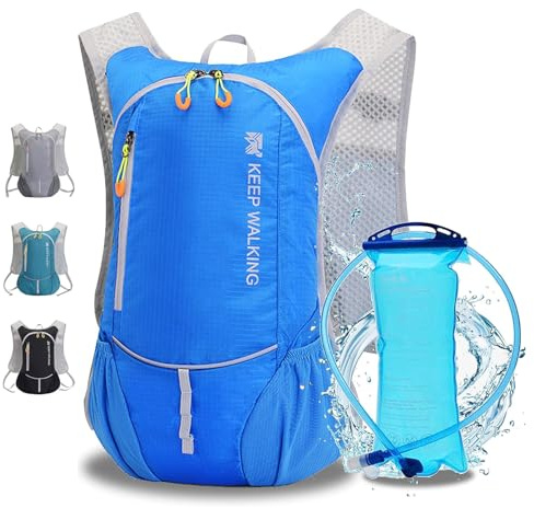 Mochila de hidratación, Mochila de hidratación con vejiga de hidratación de 2 l para Correr al Aire Libre,Senderismo, Escalada, esquí, Caza, Mochila de Agua con hidratación para Hombres y Mujeres