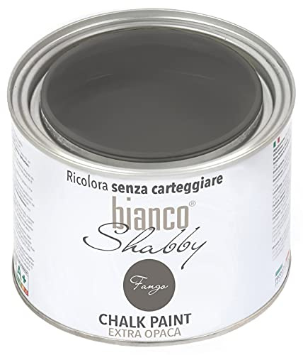 bianco Shabby® Fango (lera) – (500 ml) Chalk Paint vattenbaserad kritfärg för alla ytor – luktfri, lätt att bearbeta, extra matt