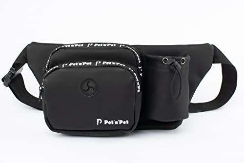 Pet'a'Pet Hundetasche | Hunde-Leckerli & Trainings-Bauchtasche + Kotbeutelspender & Flaschenhalter | Geschenk für Hundeliebhaber