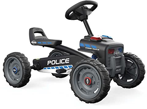 Berg Pedal-Gokart Buzzy Police mit soundbox | Kinderfahrzeug, Tretauto, Sicherheit und Stabilität, Kinderspielzeug geeignet für Kinder im Alter von 2-5 Jahren, Groß