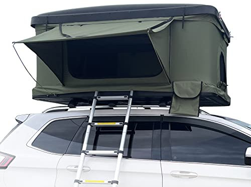 EDHBay 2-3 Leute ABS Auto-Zelt-Dachzelt für die ganze Saison schließen Querbalken Leiter und Schuhe Tasche EIN
