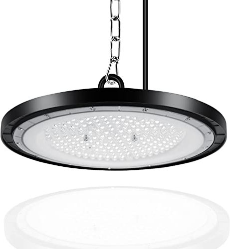 CheDux 150W UFO High Bay lumière,15000LM Projecteur Intérieur,6000K-6500K Ultra-mince Led Industriel UFO,IP65 Éclairage de Salle Industriel d'atelier Lampe Pour Garage,Usine,Atelier,Gymnase