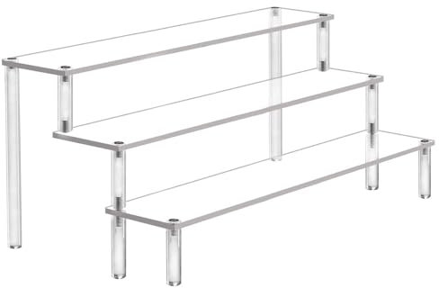 DRERIO Acryl-Display-Ständer 3 Ebenen transparent Cupcake-Ständer Acryl-Riser Parfümständer klare Nagellackregale Action-Figuren-Halter für Cupcakes, Lebensmittel, Parfüm, Dekoration, Organisieren