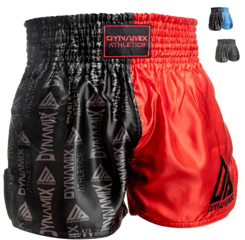 Dynamix Athletics Muay Thai Shorts Binary - Traditionelle Klassische Hose für Thaiboxen Kampfsport Kickboxen in modernem Design (as3, Alpha, l, Regular, Regular, Schwarz)