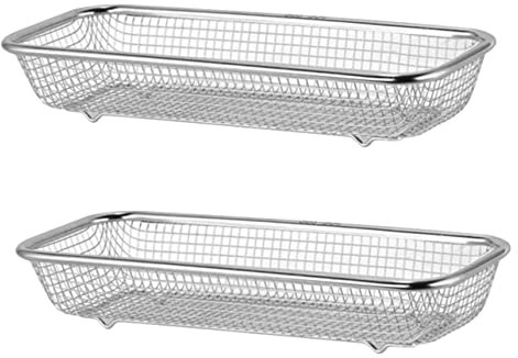 Yardenfun 2piezas Cesta Metálica Pequeña Para Lavavajillas De Acero Inoxidable Resistente y Multiuso Soporte Para Utensilios y Almacenamiento Cocina Pack De Unidades