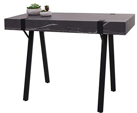 Mendler Konsolentisch HWC-L54 Metall 75x100x40cm - Marmor-Optik grau | Telefontisch, Arbeitstisch, Beistelltisch, Ablagetisch