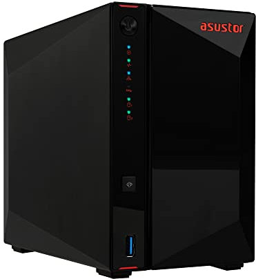 Asustor AS5402T Nimbustor 2 Gen2 - NAS Storage a 2 baie, Quad-Core 2.0GHz CPU, 4 slot M.2 NVMe SSD, Due Porte 2,5GbE, 4GB RAM DDR4, Network Attached Storage (Senza dischi)