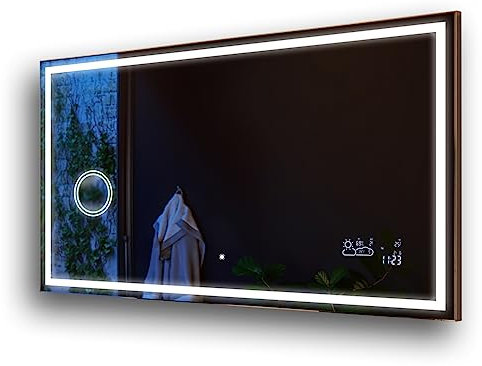 FORAM Badspiegel mit Beleuchtung - Led Spiegel Bad - 190x100 - Badezimmerspiegel Nach Maß - auf Individuelle Bestellung Gefertigt - Modernes Design - Ohne Rahmen