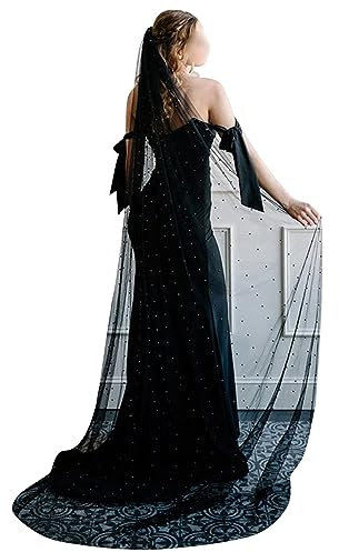 QREXVOG Brautschleier Brautgitter Cape Cape Hochzeit Schleier Pearl Party Dekoration Kathedrale Schleier