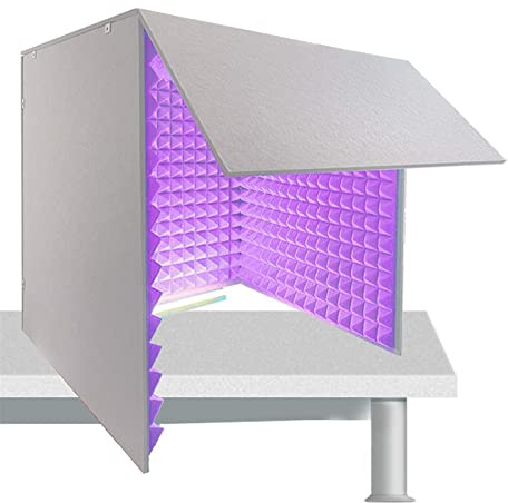 Sound Proof Foam Panels Vocal Booth 80*80*80CM Sound Proof Panels for Walls Portable Soundproof Booth Sound Recording Vocal Booth Box for conferences and broadcasts microphone soundproofing (Purple )