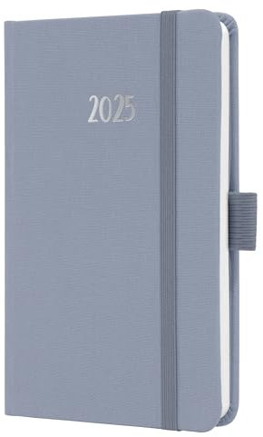 SIGEL J5406 Wochenkalender 2025 A6, Jolie, zart lila, Hardcover mit Textileinband, Gummiband, Stiftschlaufe, Einstecktasche, 174 Seiten, vegan, Buchkalender, Terminplaner