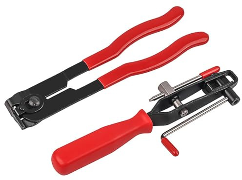 Abiyou Pince de Serrage pour Collier de Voiture - Outil Homocinétique, Sertir Cardan et Bandes CV (Rouge)