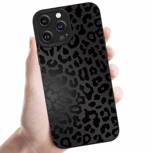 Coalbooliy Handyhülle für iPhone 13 Pro hülle 6,1'', Aesthetic Leopard Leoparden Muster Design Schwarz Weiche TPU Silikon Stoßfest Kameraschutz Schutzhülle Bumper Ultra Dünn Mädchen Case, 04
