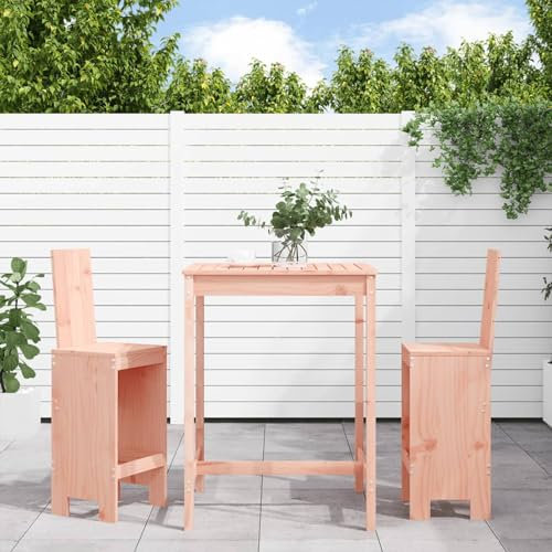 Rantry 3-TLG. Gartenbar-Set Bartisch Stehtisch Theke Bar Tresen Gartentheke Barhocker Barstuhl Gartentisch Gartenmöbel Set Essgruppe Sitzgruppe Gartenset Massivholz Douglasie
