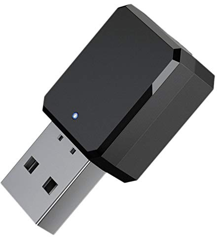 NONDK KN318 Adattatore Bluetooth, ricevitore Bluetooth 5.1 Stereo Chiamata Uscita USB/AUX Portatile, per Home Office, Nero
