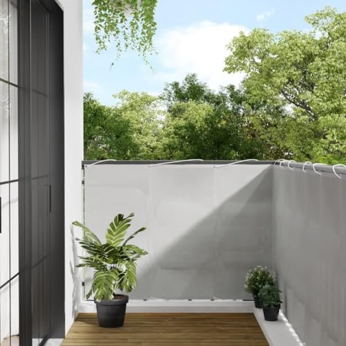 Bulliing Balkon-Sichtschutz Hellgrau 120x600 cm Balkonbespannung Sichtschutz FüR Den Garten Sichtschutz Zaun 100% Polyester-Oxford