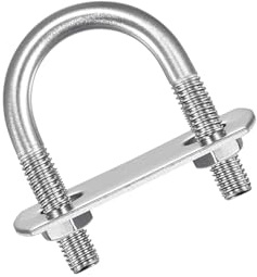MACHSWON Runde U-Bolzen, 3er-Set, 304 Edelstahl, M6 U-Schrauben, 25 mm Innenbreite 42 mm Länge, mit Muttern und Rahmenplatte für Autos, Boote, Anhänger