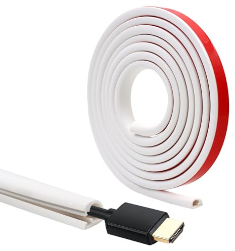 Scettar 3M Minicanales para Cables Cable Canaleta Cables Pared Adhesivo, 15x10mm Canal de Cable Flexible Cable Management Esconder Cables Pared