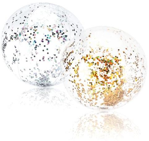 Quuylin Pallanuoto gonfiabile, 2 pezzi flash, palla gonfiabile, 40 cm, palla da spiaggia estiva, giocattolo acquatico per bambini, adulti, spiaggia, piscina, feste, attività all'aperto