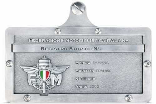 Supporto P per targa Argento FMI con rilievo. Adatto a Vespa e universale per moto d'epoca