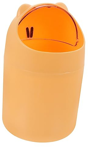 DECHOUS Poubelle De Bureau Mini Couvercle Poubelle Mince En Plastique Jaune Conteneur à Ordures Compact Pour Maison Chambre Bureau Fonctionnelle
