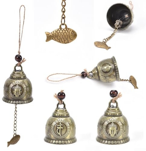 Campana a vento Feng Shui in lega di zinco con campana di benedizione per la prosperità nel tuo spazio