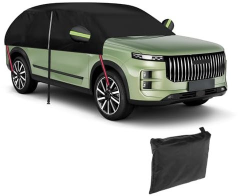 Mezza copertura per auto per Chery Jaecoo 7/J7 2024-2025, 420D Oxford, impermeabile, con cerniera laterale, per tutte le condizioni atmosferiche, resistente ai raggi UV, protezione da pioggia, sole