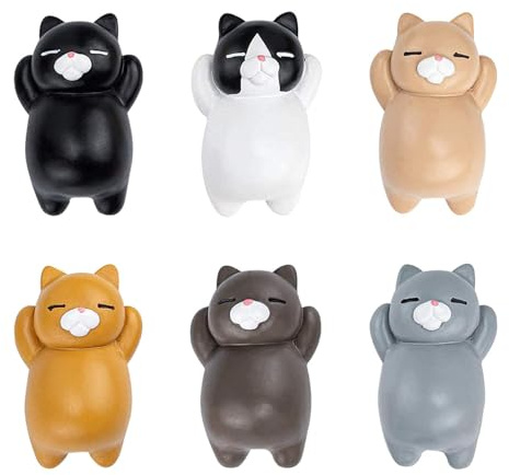 6 Pack Funny Cat Refrigerator Magnets for Whiteboard, Office, Photos, Notes, Decorative Fridge Magnets, 3D Cute Cat Fridge Magnets Gift for Lady Cats Lovers