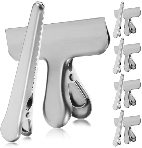 TOGEVAL Clips De Fermeture En Acier Inoxydable Pour Sacs Clips De Stockage Pour Snacks Tickets Et Reçus Moyens Crocodile Maintien Hermétique Des