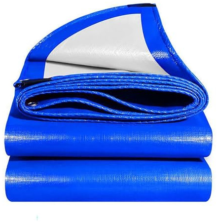 Heavy Duty Tarpaulin Waterproof 160 x 190 cm Waterproof, with Eyelets Builders Tarp Easy to Wash for Camping, Garden, Greenhouse, Outdoor Furniture, Trailers & Sheds, Navy Blue