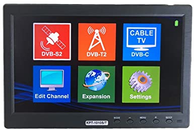 Détecteur de Satellite, 10.1 Pouces TFT LCD DVB-S2 DVB-T2 DVB-C Satellite Finder Mètre HD TV Récepteur Vs WS-6916 6933 V8 pour réglage d'antenne parabolique