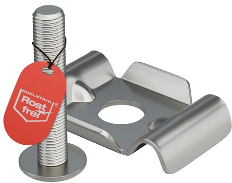 Qualinos 80x Doppelstabmattenzaun Befestigung Set Butterfly + Schraube, V2A | für Metallpfosten mit vorhandenem Halter, M8x40 mit 5,5mm Innensechskant, passgenau zentriert für einheitliches Zaunbild