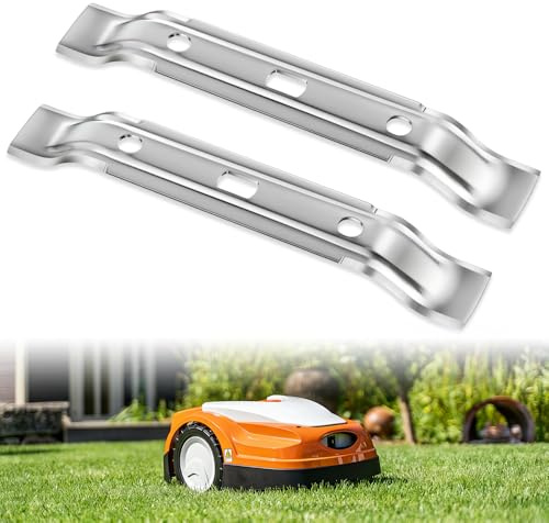 NAVESO 2 stycken robotgräsklippare, rostfritt stål, reservknivar för Stihl gräsklippare, 200 mm reservdelar knivar, kompatibel med Stihl robotgräsklippare IMOW RMI 422/422P/422PC, Viking MI 632/632P