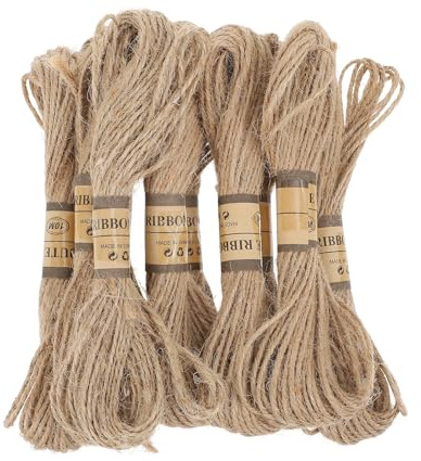 NUOBESTY 10pcs 10m Multi-Functional 2mm Jute Twine Rope, Natural Hemp Cord for DIY Crafts, Decorative Wrapping, Gardening, Packaging and Handmade Projects