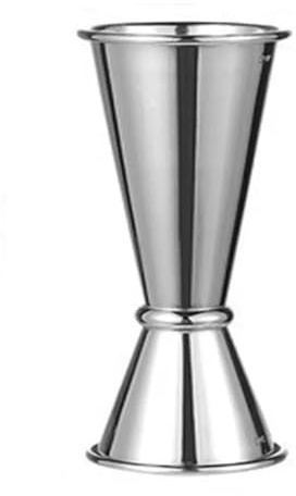 Jigger Cocktail Tazas medidoras de acero inoxidable doble disparo, 15/30, 25/50, 20/40ml, Jigger cóctel pulido, superficie borde enrollado, taza onzas lisas(30-50ml)