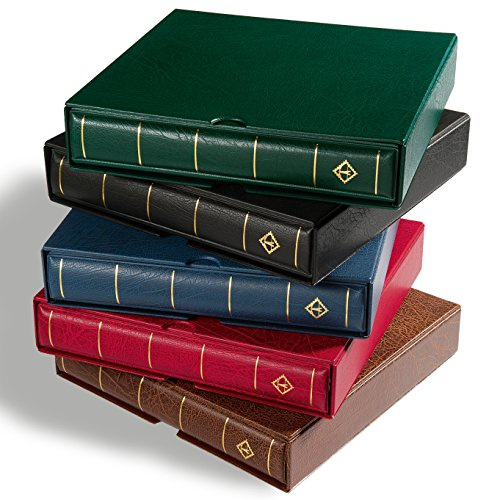 Leuchtturm 321241 Raccoglitore ad Anelli Eccellente per la Raccolta di francobolli, con Custodia Protettiva, Blu