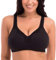 DELIMIRA Women's Non Wired Bras Full Coverage Cotton Comfort Bra Plus Size Non Padded Soft Bras Black 38D