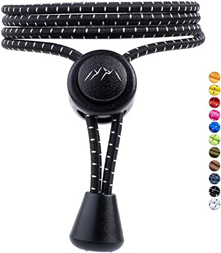 EVEREST FITNESS Lacci Scarpe Elastici - 5 Paia di Lacci Elastici per Scarpe Adulti e Bambini - Stringhe Elastiche per Sport - Autobloccanti con Sistema di Allacciatura Rapida