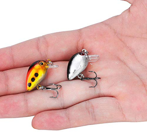 VGEBY 10pcs Leurres de Pêche, Petite Simulation de Graisse, Appâts Engins de Pêche Artificiels Leurres en Plastique Robuste et Durable, Réaliste Leurre avec Boîte