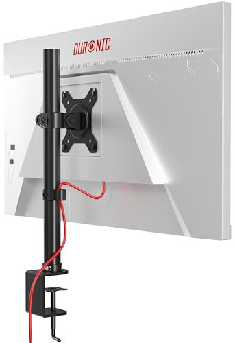 Duronic DM151X1 Monitor-Halterung 1 Monitor für 13-27 Zoll Flach & Curved Bildschirm-Halterung 8kg, Monitor Tischhalterung Höhenverstellbar Neigbar Schwenkbar Drehbar, Vesa Halterung, Monitor-Arm