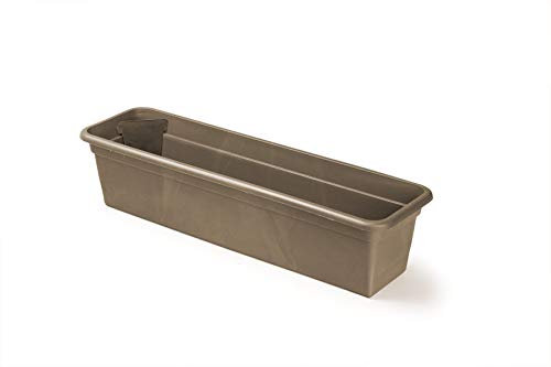 Floralo e. K. Balkonkasten, eckig, Taupe-Breite 80 cm x Tiefe 17 cm x Höhe 14 cm - Balkonkasten, Pflanzkasten, Blumenkasten, Kasten, Pflanzen