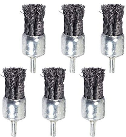 Fenteer 6 Stü Hochleistungs Knotendrahtbürste Für Stabschleifer Oder Bohrer, Bürstendurchmesser 25mm, Stahlstütze