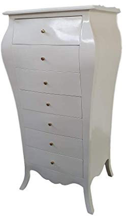 Luis XIV antiguo. Louises Rokoko - Cómoda de estilo barroco (altura: 144 cm), color blanco